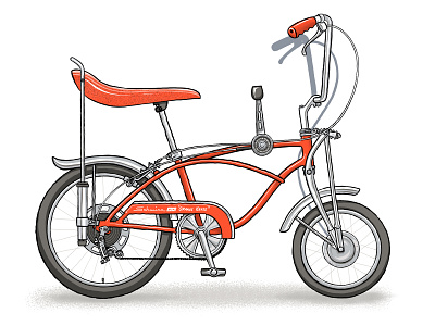 Schwinn Sting-Ray Orange Krate bicycle bike illustration orange orange krate procreate product illustration schwinn sketch sting ray vintage bike