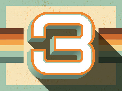 3 3 3d adobe illustrator custom lettering dimensional type number three vector