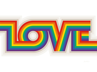 LOVE Lettering bright design geometric lettering lines love rainbow thicklines
