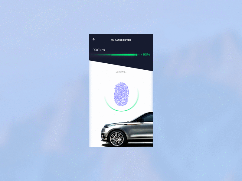 Car app Touch ID recognize concept animation app automotive ios ui