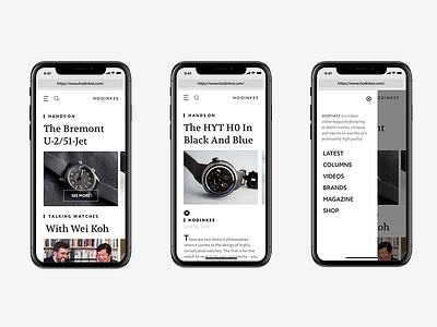 Mobile Hodinkee concept experience homepage type ui user ux