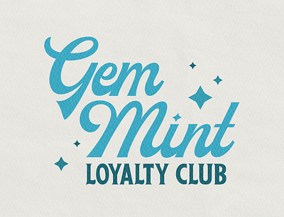 Gem Mint Loyalty Club Lockup baseball branding lockup logo texture