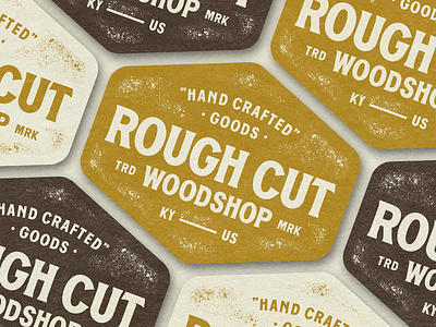Rough Cut Woodshop Badge badge branding identity logo woodworking