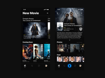 Cinema App #1 booking cinema app color concept dark mobile movie app ticket uidesign ux design