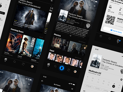 Cinema App #3 app booking cinema clean icon interface ios mobile tickets typography ui design ux design