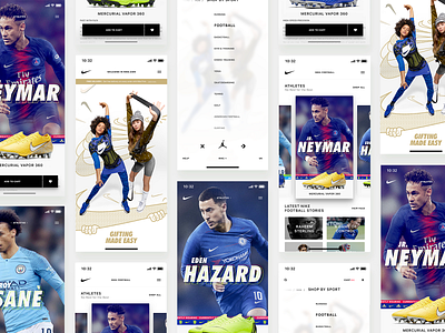 Nike Football #3 art director athletes boots design fashion football hazard ios mobile neymar nike online sanè shop soccer store ui ux design
