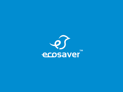 Ecosaver bird eco illustration leaf logo