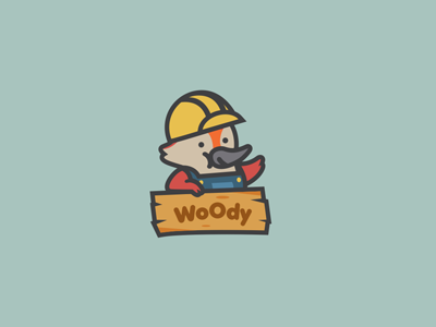 Woody bird illustrative logo woodpecker