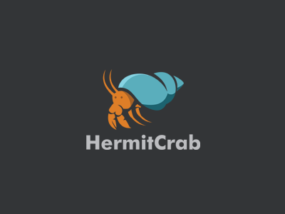 HermitCrab flat flat logo hermitcrab illustration logo mobile