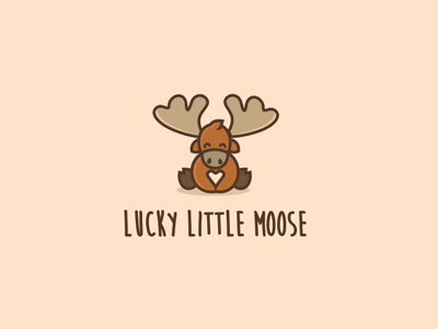 Lucky Little Moose illustration kids little logo lucky moose store toy