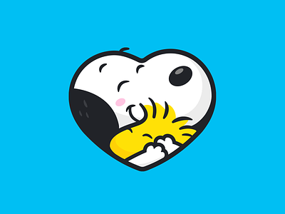 Snoopy & Woodstock 🐶🐤 comic illustration love logo heart snoopy peanuts snoopy lover