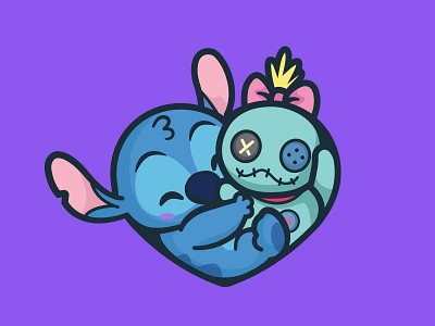 Stitch animal brand branding mascot cute disney stitch cartoon fan art friendly character illustration lilo movie hawaii love design art