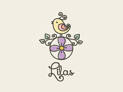 Lilas (lilacs) animal bird flower garden illustration leaf logo natural
