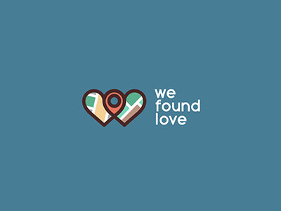 We found love heart icon illustration logo love map marker pin