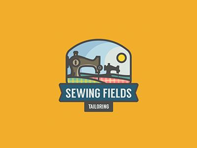 Sewing Fields cloth fabric fields icon illustration logo sewing