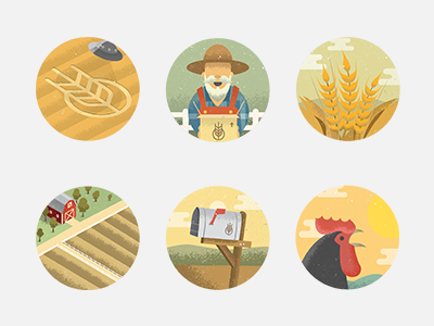 Web Icons design farm icons illustration organic ui web