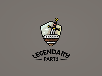 Legendary Party legendary party icon logo illustration sword cake
