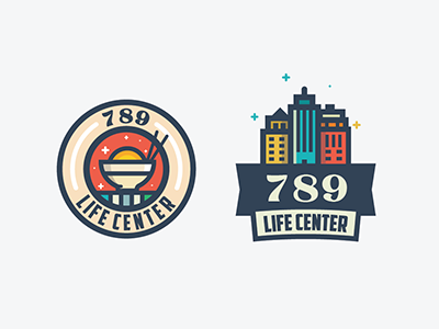789 Life Center branding center dining dishes icon illustration life logo mark shopping