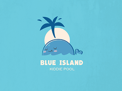 Blue Island happy illustration island kiddie kids logo pool sea whale