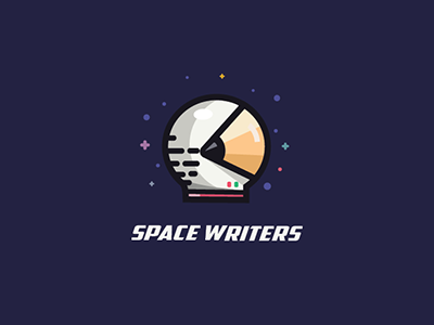 Space Writers illustration logo pencil space spaceman stars universe writer