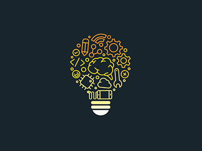 Brilliant Notion v2.0 creative idea illustration light bulb logo tools