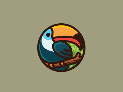 Toucan animal bird circular illustration logo nature rounded toucan