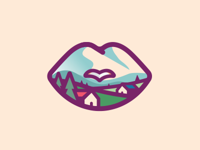 Himalayan Kiss app bird branding cold cute icon landscape logo mountain nature outline symbol