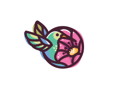 Colibri character mascot colibri logo illustration cute icon branding nature flower animal