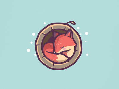 Sleeping Fox brand branding mark fox nature sleep icon logo illustration identity dream cute story animal