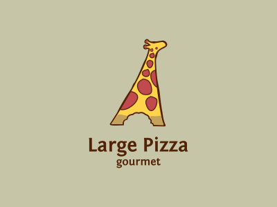 Large Pizza illustration logo