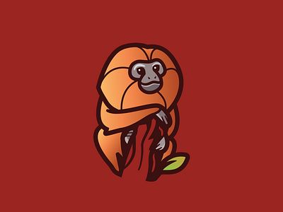 Golden Lion Tamarin beautiful character mascot illustration golden lion tamarin identity branding logo monkey natural