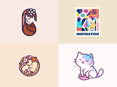 2018 - Sure, why not? :) brand mark identity cat animal lover cute geometric beauty inspiration branding logos mascot character fun