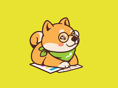 Shiba Inu branding app animal cartoon mobile cute dog logo illustration fun smart numbers identity brand shiba inu sheet earn financial character