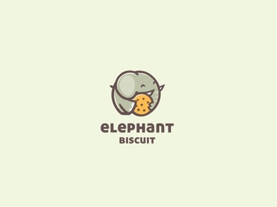 Elephant Biscuit elephant illustration logo