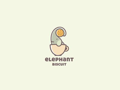 Elephant Biscuit elephant illustration logo