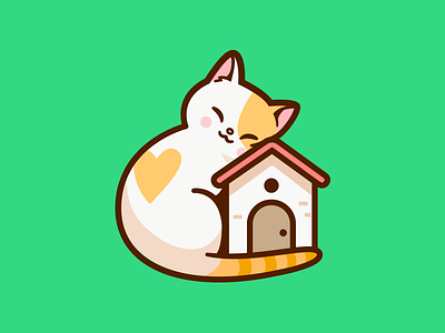 Cat Shelter adopt friend animal branding brand illlustration cat shelter logo cute love home