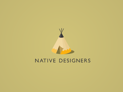 Native Designers illustration logo pencil teepee