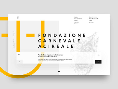 Web UI / UX Design for Fondazione Carnevale Acireale carnival clean design landing main page ui ux website white yellow