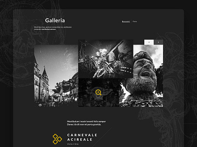 Gallery Page black carnival clean design gallery landing main page photo ui ux website yellow