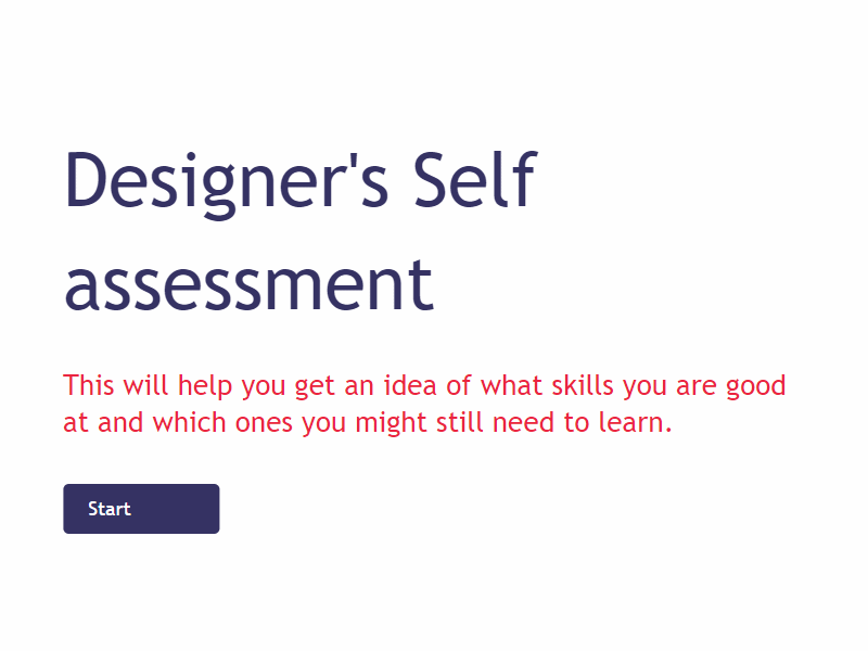 Designer's self assessment tool design designer ui ux web design