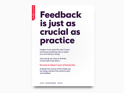 Teach, Practice, Seek feedback design design principle feedback letter lettering poster quote typography words