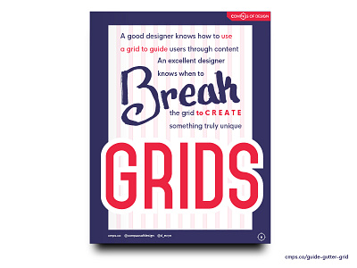 Breaking the grid compass flyer grid grids hand lettering poster print quote typography