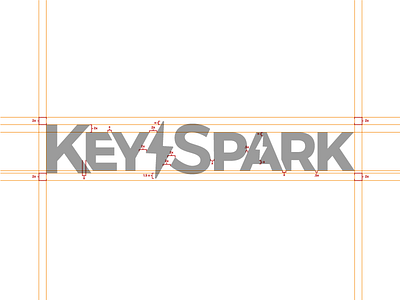 KeySpark Logo Design - Grid branding branding guideline grid guideline key keyspark logo logo design logo grid measurements spark startup logo