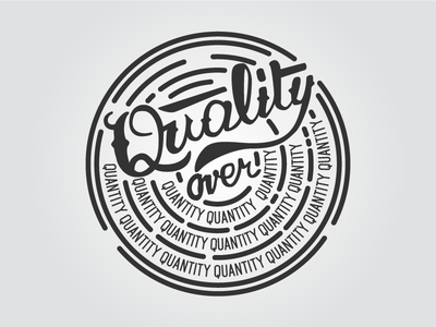Dribbble Hang Time Quality Over Quantity Hand Lettering circle design dribbble good type hand lettering hang time lettering logo logo design quality typography