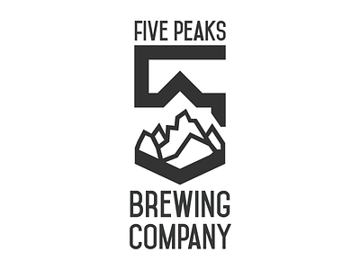 Five Peaks Brewing Company Logo beer beer logo brewery brewing brewing logo five icon logo logo design logo system mountains shield