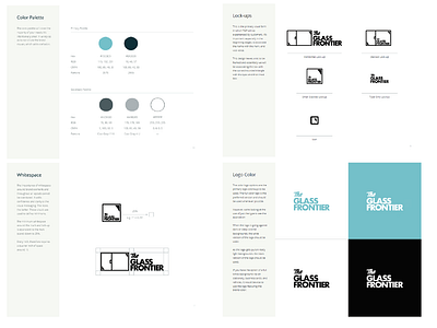 Brand guideline pages for logo usage