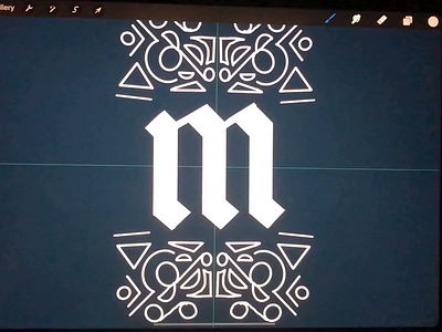 Letter M Monogram art deco black letter brand branding hand lettering ipad letter lettering logo logo concept logo design typography