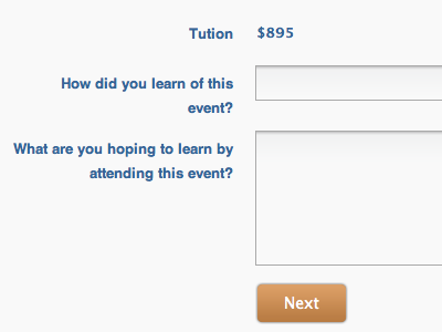 Step 1.5 of Event Registration blue form ui