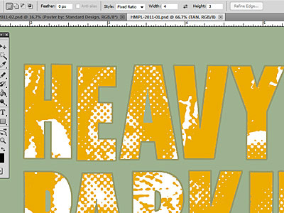 HM poster design part 1 halftone layers offset photoshop screenprint separations seps type