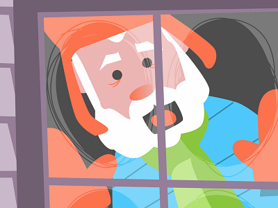 WIP dude at a window after effects animator illustration illustration agency illustration art illustrator massachusetts music video new england vector vector animation western mass winter wip